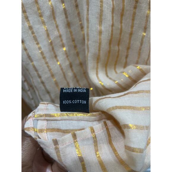 Karina Grimaldi Pink Striped Metallic V-Neck Blouse Sz XS - Picture 5 of 6